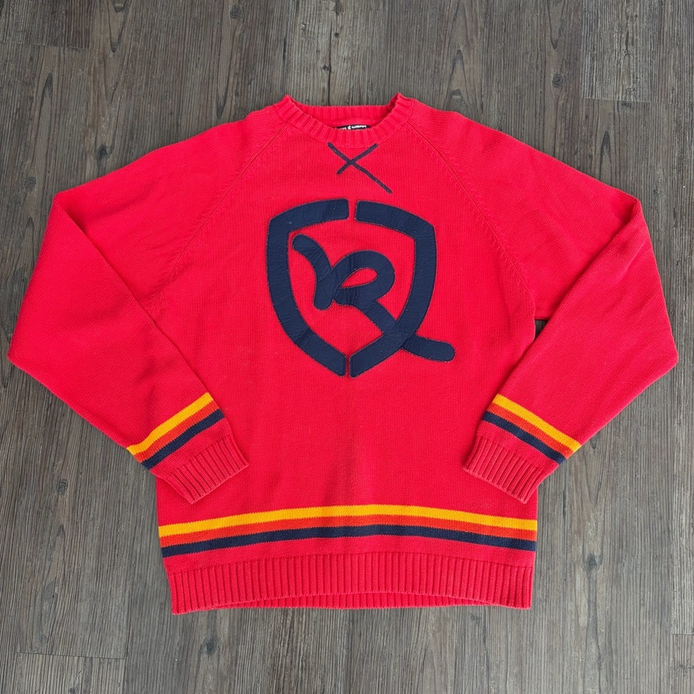 RAGSTOCK ROCA WEAR LOGO CREWNECK SWEATER RED MEN'S XL